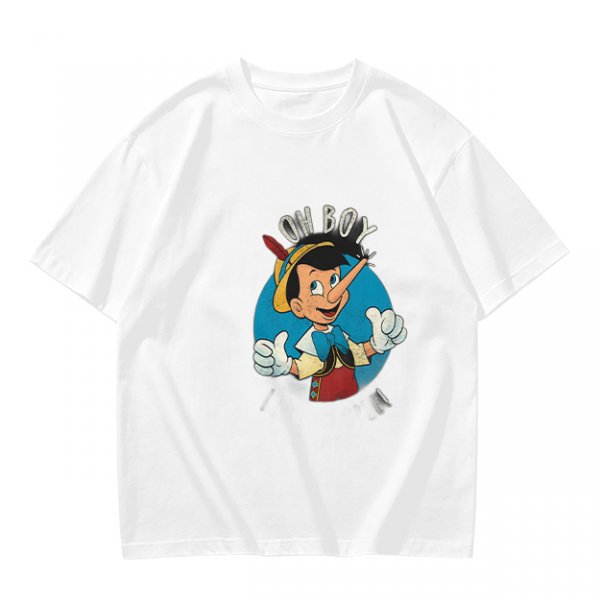 Olive T-Shirt with Pinocchio 'Oh Boy' Graphic Print