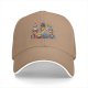 Black Baseball Cap With Cute Anime Character Mashup Print