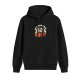 Black hoodie with cartoon penguin driving red car and destination text