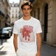 Olive T-Shirt With Cute Red Imp Yawning On Pillows Print