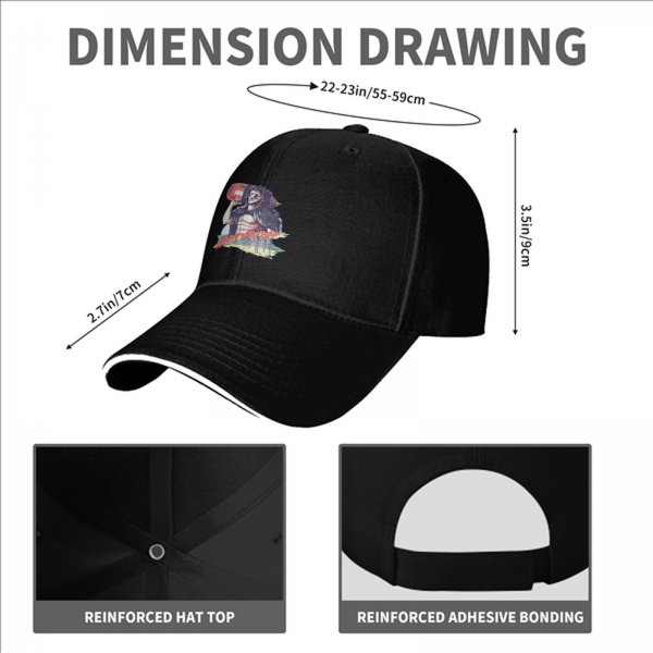 Black baseball cap with retro lifeguard graphic print