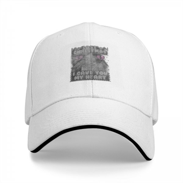 Black baseball cap with Last Christmas I Gave You My Heart graphic