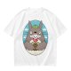 Olive Green T-Shirt with Totoro Holding Piranha Plant Print
