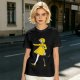 Olive Green T-Shirt With Whimsical Yellow Girl Graphic Print