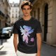 Olive T-Shirt With Whimsical Winged Creature Art Print