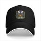 Black baseball cap with bunny ears egg hunt graphic design