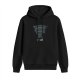 Black hoodie with stacked cat graphic and 'FREE' text print