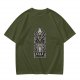Olive Graphic T-Shirt With Cult Occult Art Print