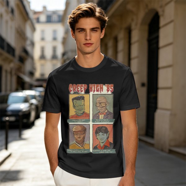 Creep High '85 Monster Characters Graphic T-Shirt