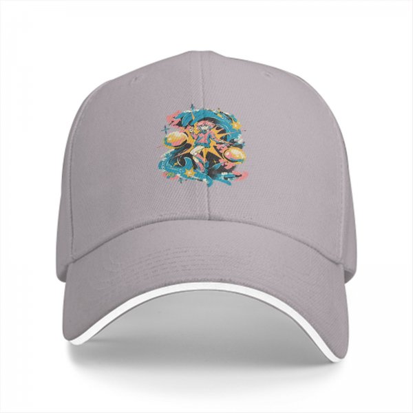 Black Baseball Cap With Colorful Anime Space Character Graphic