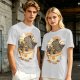 Olive T-Shirt Featuring Godzilla Eating Ramen Noodles