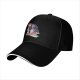 Black baseball cap with retro lifeguard graphic print