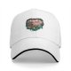 Black baseball cap with forest spirit creature graphic print