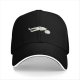 Black Baseball Cap With Funny Disconnected Stick Figure Print