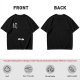 Olive green graphic t-shirt with cute eye design and Japanese text print