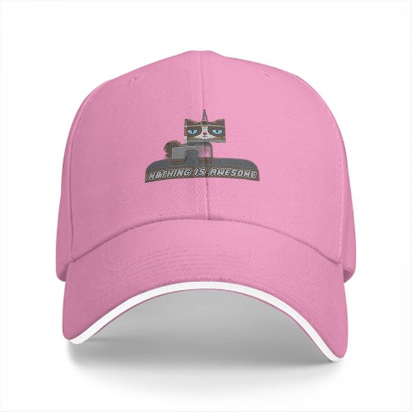 Black Baseball Cap With Grumpy Cat Submarine 'Nothing Is Awesome' Print