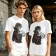 Olive Green T-Shirt With Goblin King Holding Crystal Ball Art