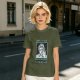 Olive Graphic T-Shirt With Twisted Love Curse Quote And Anime Art