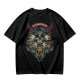Olive Green Swordsman Skull Graphic Short Sleeve T-Shirt