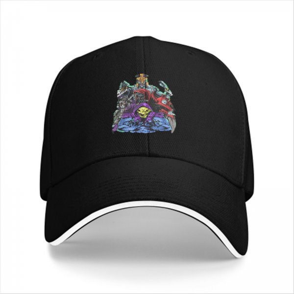 Black Baseball Cap with Villain Fantasy Character Graphic