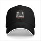 Black baseball cap with cat kitchen graphic and 'Return to Bed Human' text