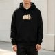 Black Hoodie With Cute Sleeping Kitten Graphic