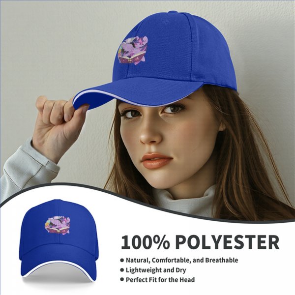 Black baseball cap with Twilight Sparkle reading a magic book print