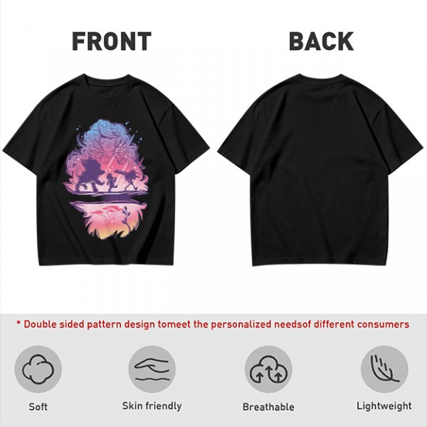 Olive T-Shirt With Fantasy Silhouette Group Art Print