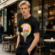 Olive T-Shirt With Melting Ice Cream Ghost Graphic Design