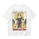 Olive T-shirt with Nunchuck Nun Action Graphic Print