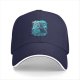 Black Baseball Cap With Turquoise Ancient Wise Man Face Art Print
