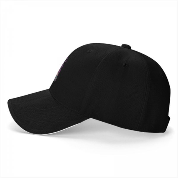 Black Baseball Cap With Anime Swordsman Graphic Print