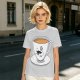 Olive Green T-Shirt With Dapper Cartoon Teacup Graphic