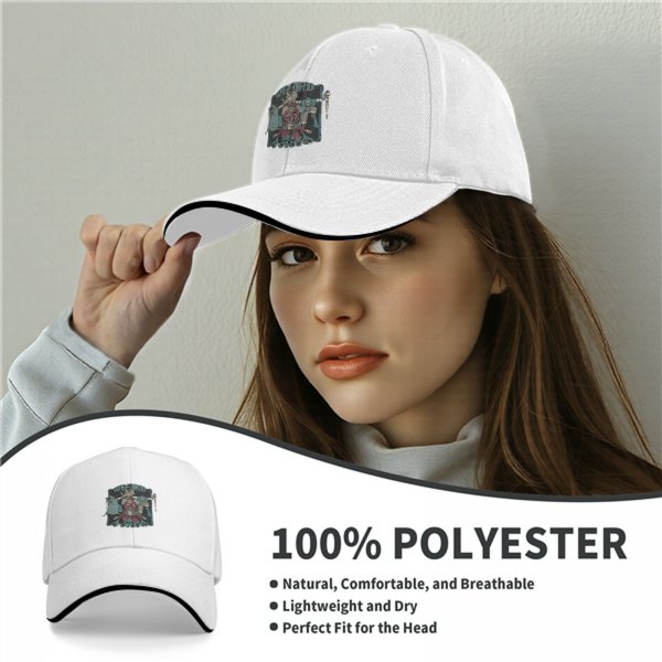 Black Baseball Cap With Wizard Force Fantasy Graphic Print