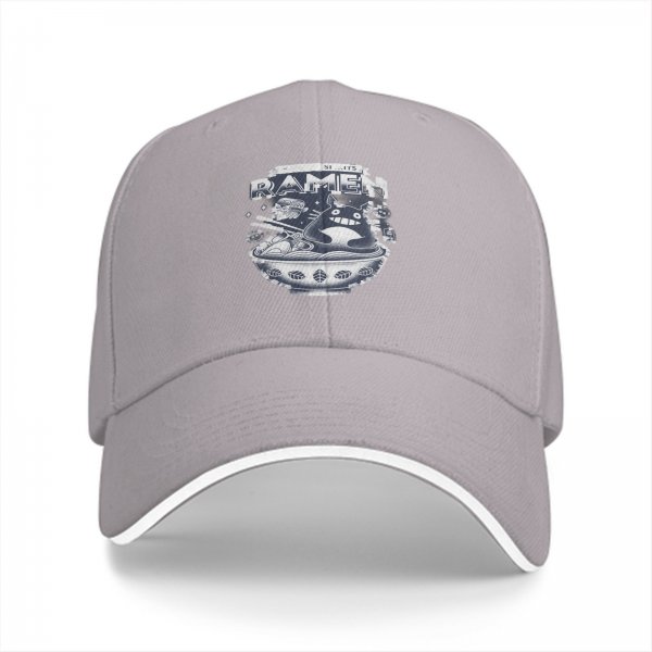 Black baseball cap with Ramen Totoro graphic print