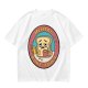 Olive T-Shirt with Sad Toast Holding Coffee and Phone Mental Bake Down Print