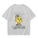 Olive green t-shirt with cheerful lemon mascot graphic and make lemonades text