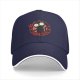 Black baseball cap with devil cat 'Purr Evil' graphic print
