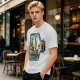Olive T-Shirt With Pirate Ship In Glass Jar Artwork