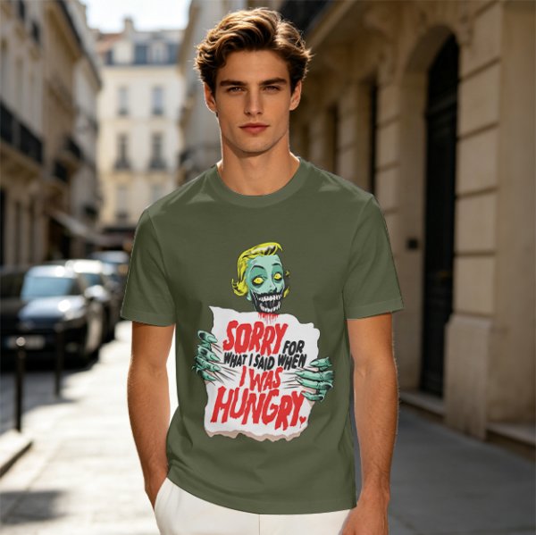 Zombie Sorry For What I Said When Hungry Graphic T-Shirt