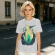 Anime Silhouette Graphic Olive Green Short Sleeve T-Shirt