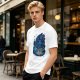 Olive T-Shirt With Blue Fantasy Monster Graphic Print