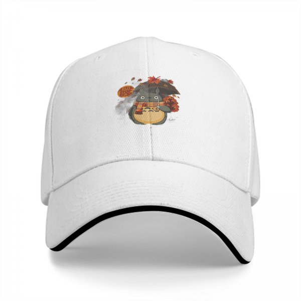 Black baseball cap with autumn Totoro graphic design