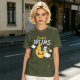 Olive t-shirt with sweet dreams cheese moon and mouse graphic