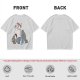 Olive T-shirt with whimsical forest spirit and children graphic print