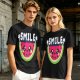 Olive T-Shirt With Cute Watermelon Graphic And Smile Text