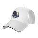 Black Baseball Cap With Night City Black Cat Crescent Moon Skull Art