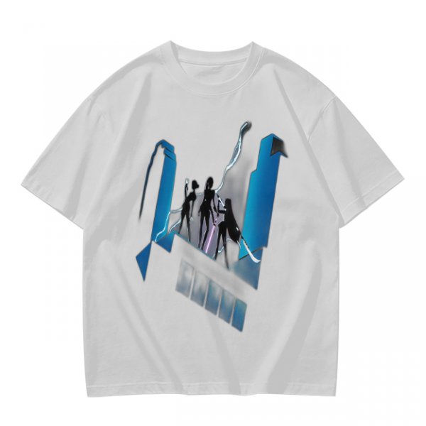 Olive Graphic T-Shirt With Futuristic Silhouette Figures Print