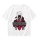 Olive graphic tee with dark fantasy character and tour print