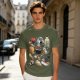 Olive T-Shirt With Cute Sushi Cat Illustrations